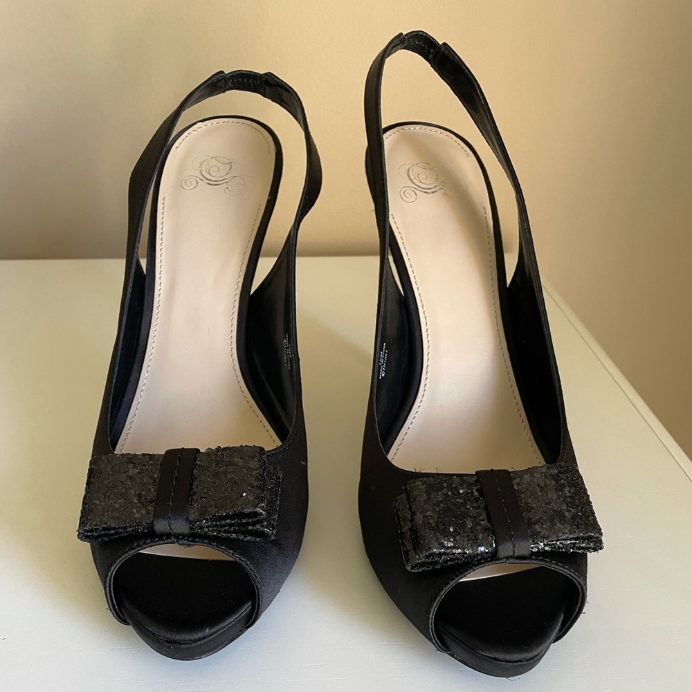 Disney Black Satin and Glitter Heels